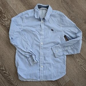 H&M Kids Light Blue And White Striped Button Down Shirt